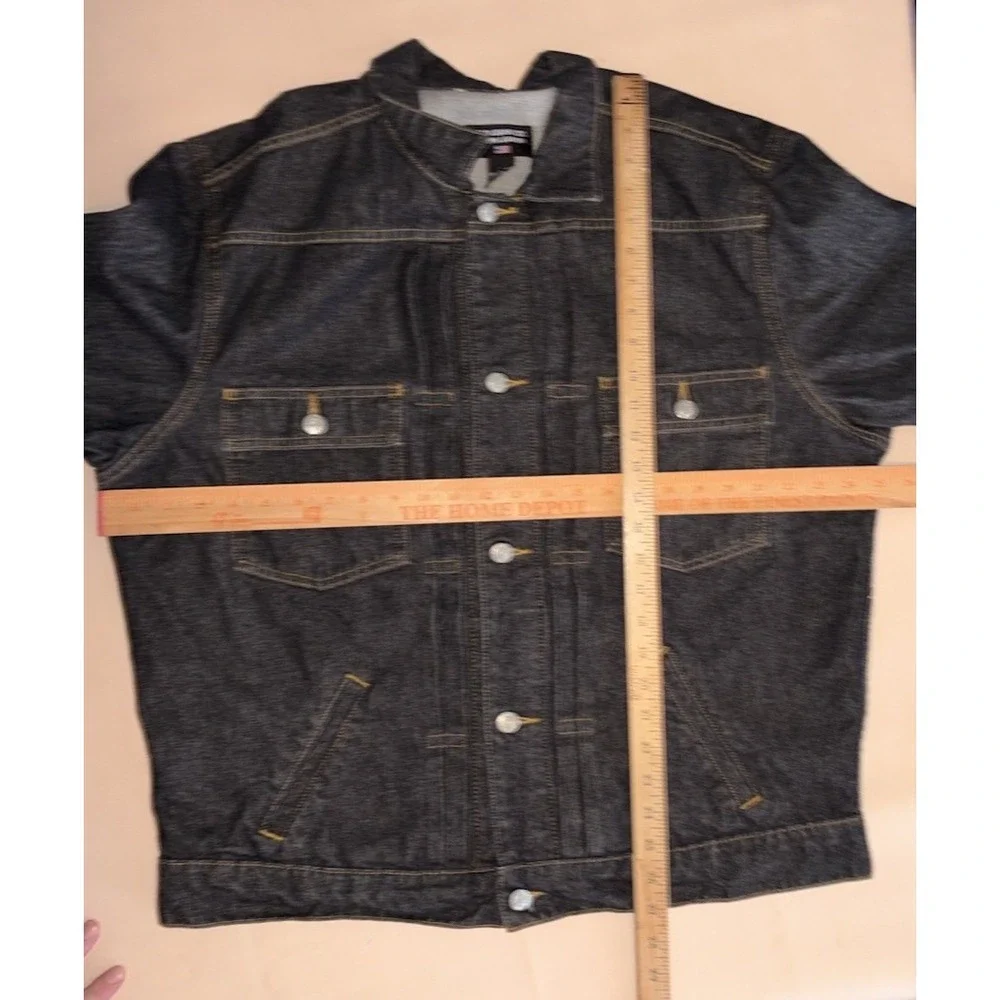 Vintage Ralph Lauren Jeans Co Denim Trucker Jacket Mens XL Black Jean